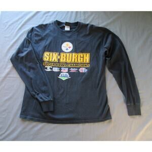 NFL Team Pittsburgh Six-burgh Superbowl Champions Thermal Long Sleeve Tee Mens L